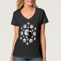Mandala impresa de gatos de yin blanco y negro