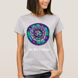 Camiseta Mandala independiente ~ Sea el cambio en el morado