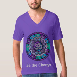 Camiseta Mandala independiente ~ Sea el cambio en el morado