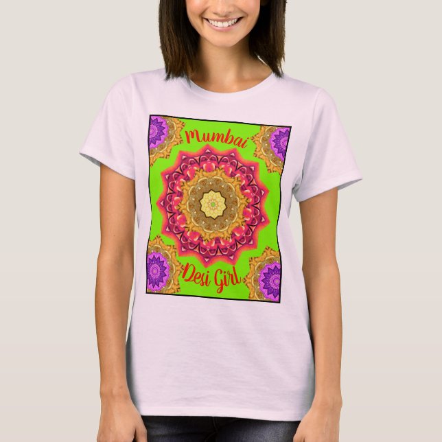 Camiseta Mandala Magic Mumbai Desi Chica (Anverso)