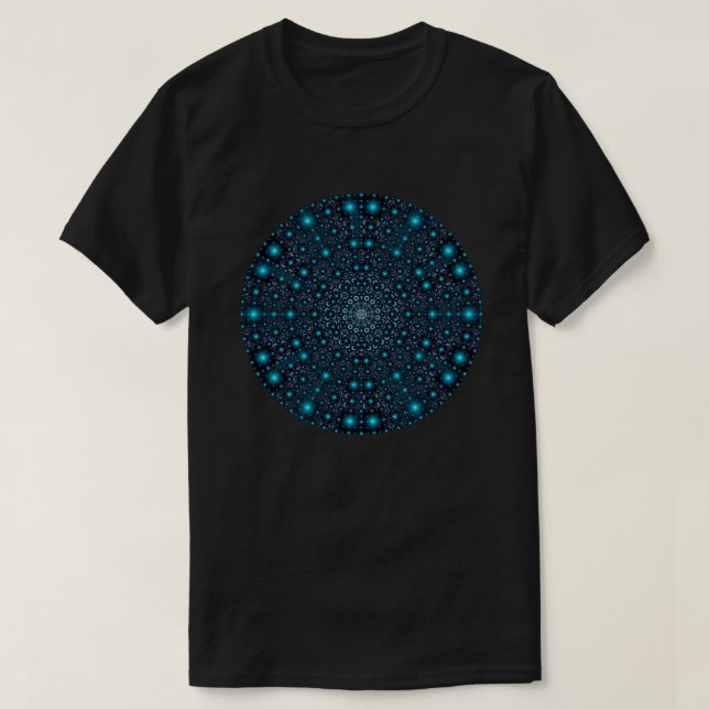 Camiseta Mandala mágica azul brillante (Diseño del anverso)