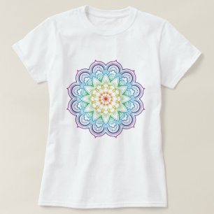 Camiseta Mandala moderna coloreando la flor Datura T-Shirt