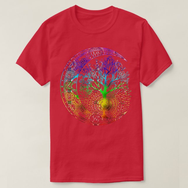 Camiseta Mandala Moon Chakra Tree of Life (Diseño del anverso)