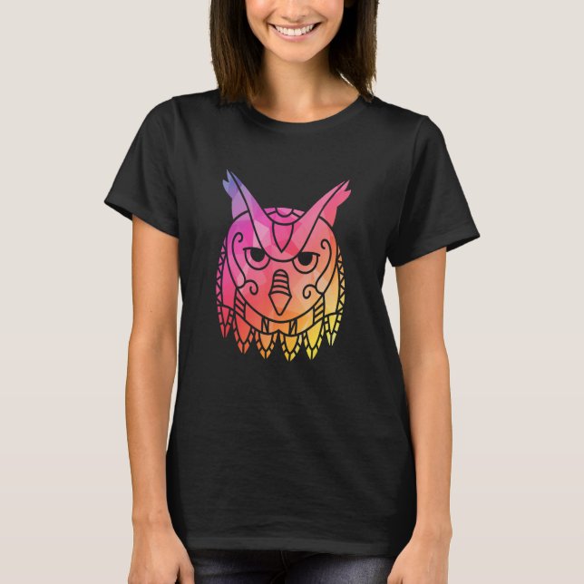 Camiseta Mandala Owl Nordic Viking Bird (Anverso)