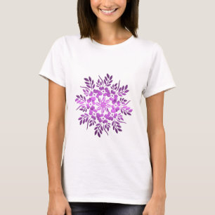 Camiseta Mandala púrpura floral