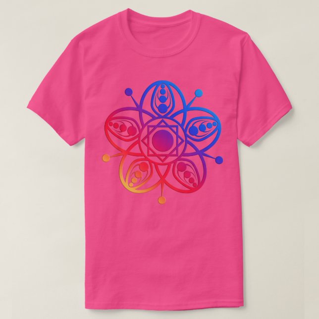 Camiseta Mandala roja brillante (Diseño del anverso)