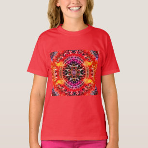 Camiseta Mandala roja hipnótica