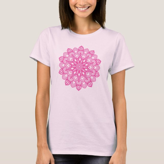 Camiseta Mandala rosa elegante (Anverso)