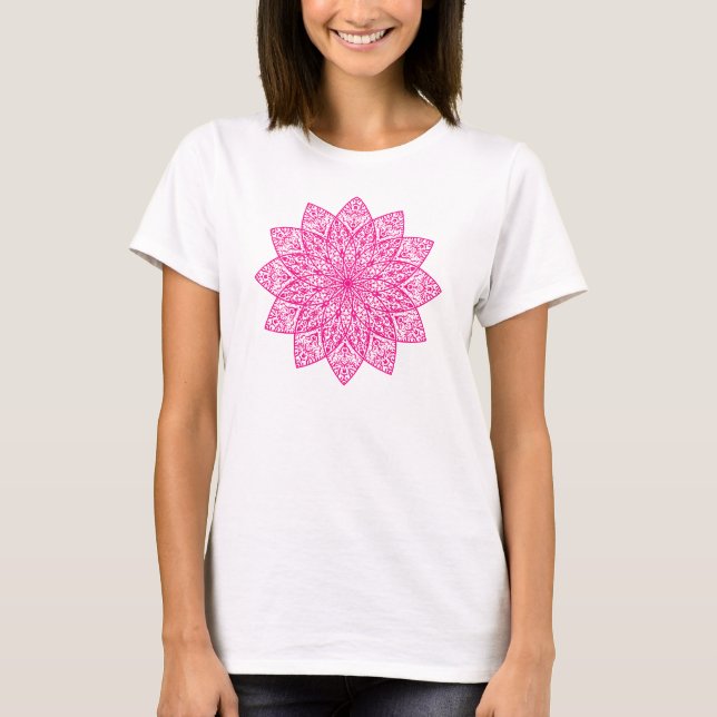 Camiseta Mandala rosa elegante (Anverso)