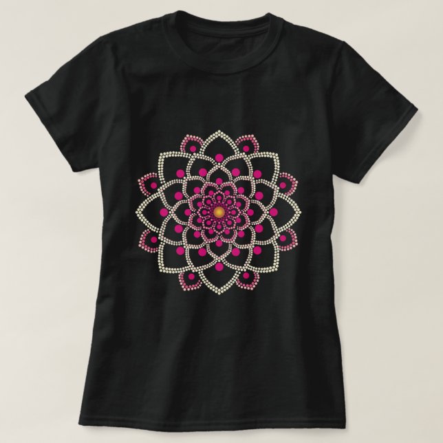 Camiseta Mandala rosa simple (Diseño del anverso)