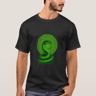 Camiseta Mandala Serpiente Verde Neón