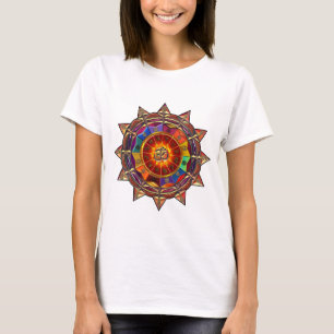 Camiseta Mandala simbólica de Sun del oro