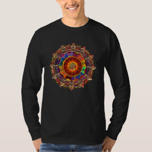 Camiseta Mandala simbólica de Sun del oro