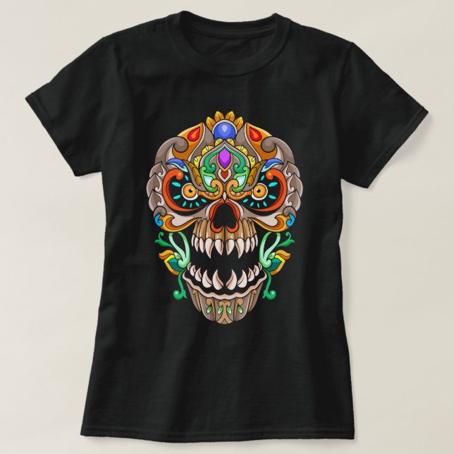 Camiseta Mandala Skull (Diseño del anverso)