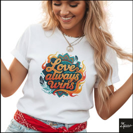 Camiseta Mandalá Tribal Geométrico El Amor Siempre Gana