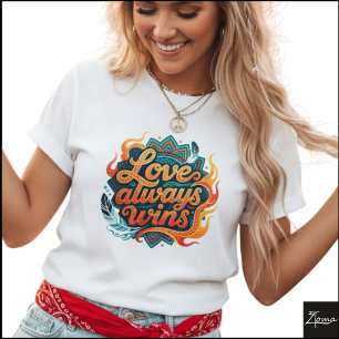 Camiseta Mandalá Tribal Geométrico El Amor Siempre Gana