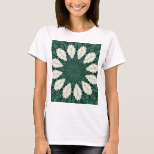 Camiseta Mandalá Tropical Sacramento Verde y Hoja de Plata.