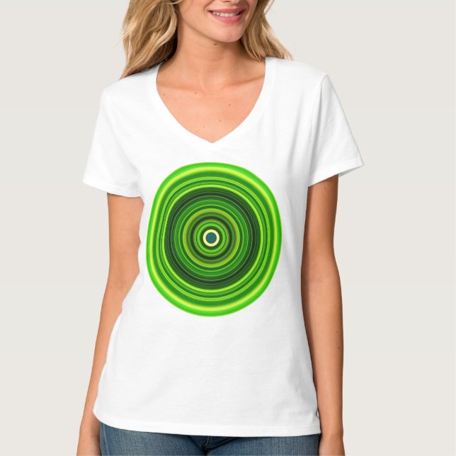 Camiseta Mandala verde geomagnética (Anverso)