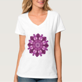 Camiseta Mandalas de Flor Púrpura Real