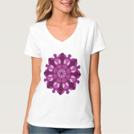 Camiseta Mandalas de Flor Púrpura Real