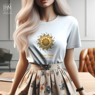 Camiseta Mandalas Florales de Naranja con Doodle Moderno 3D