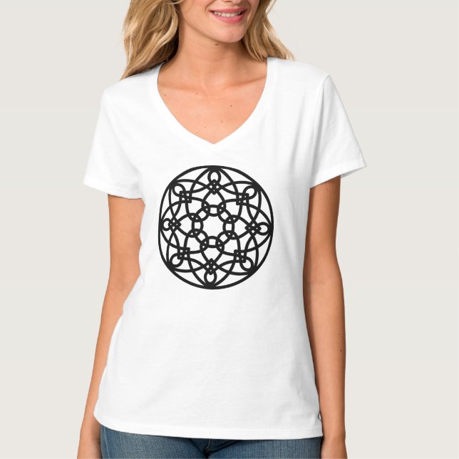 Camiseta Mandalas Nudo Negro (Anverso)