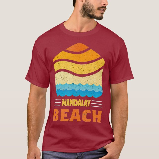 Camiseta Mandalay Beach California - Olas de época (Anverso)