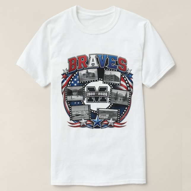 Camiseta Mandan BRAVES High Schools (Diseño del anverso)