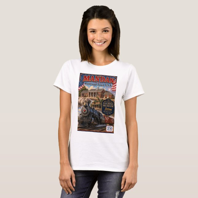 Camiseta Mandan Railroad Town EE. UU. (Anverso completo)