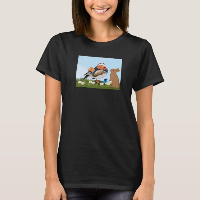 Camiseta Mandarin Duck Bird Bunny Spring Birdwatcher Animal (Anverso)