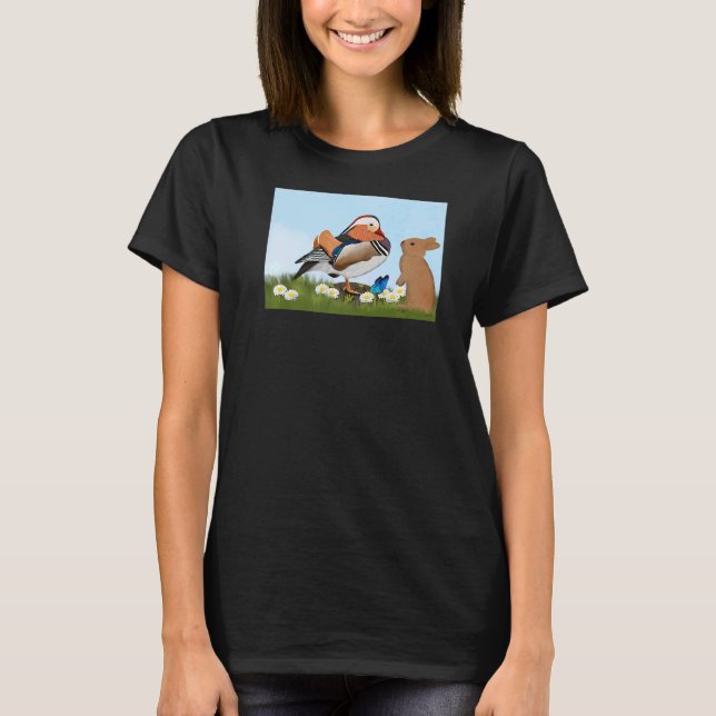 Camiseta Mandarin Duck Bird Bunny Spring Birdwatcher Animal (Anverso)