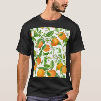 Camiseta Mandarín: Patrón tropical colorido
