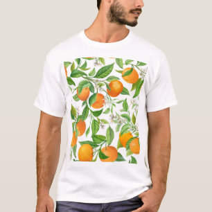Camiseta Mandarín: Patrón tropical colorido