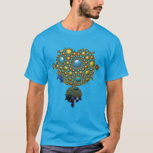 Camiseta Mandelbrot Fractal Apollona Esfera Azul Oro