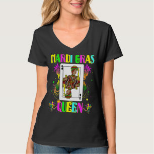 Camiseta Mandi Gras Reina Negra De La Tarjeta De Póquer Osc