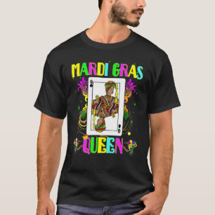 Camiseta Mandi Gras Reina Negra De La Tarjeta De Póquer Osc