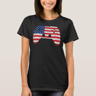 Camiseta Mando De Videojuego Retro Bandera Americana 4 De J
