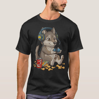 Camiseta Mando De Videojuegos De Lobo Adorable Para Pc Cons