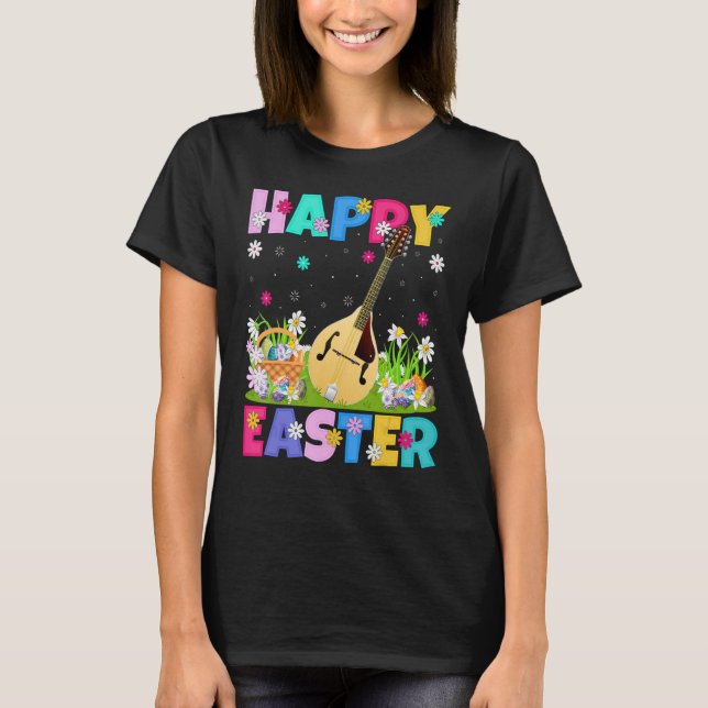 Camiseta Mandolin Happy Easter Funny Mandolin Easter Sunda (Anverso)