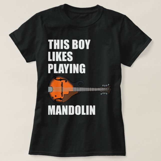 Camiseta Mandolin Lover A Este Niño Le Gusta Mandolin Funny (Diseño del anverso)