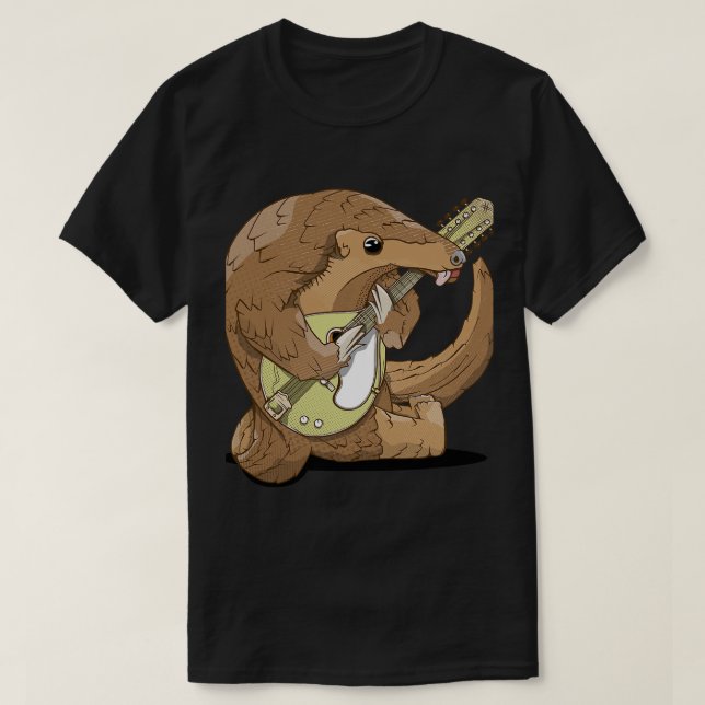 Camiseta Mandolin Lover Pangolin jugando Mandolin (Diseño del anverso)