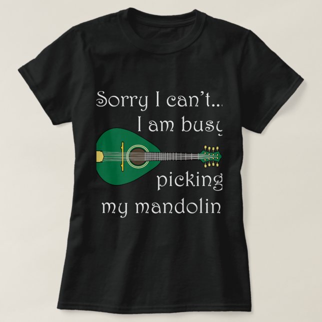 Camiseta Mandolin Lover Picking Bluegrass Music Notes (Diseño del anverso)