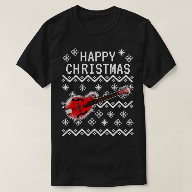 Camiseta Mandolin Lover Player Feo Navidades Mandolinist M (Diseño del anverso)
