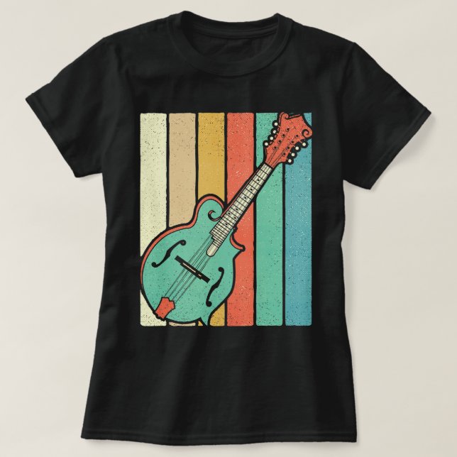 Camiseta Mandolin Lover Player Funky Retro Bluegrass Mandol (Diseño del anverso)