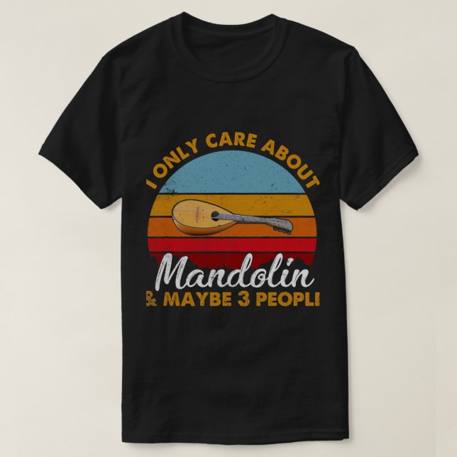 Camiseta Mandolin Lover Retro Style Sunset Mandolin (Diseño del anverso)