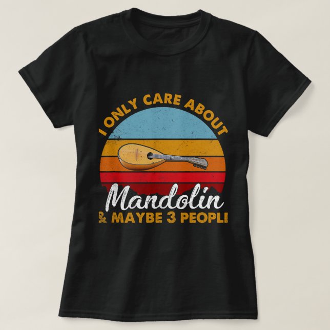 Camiseta Mandolin Lover Retro Style Sunset Mandolin (Diseño del anverso)
