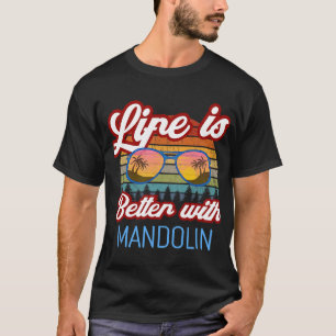 Camiseta Mandolin Lover Retro Sunset Design Life es mejor