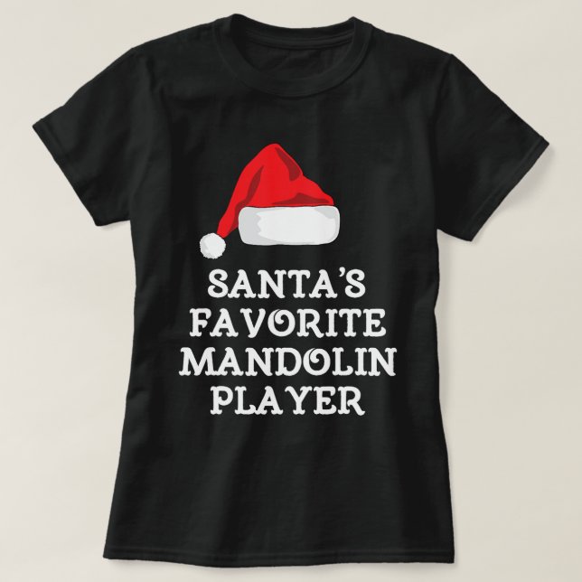 Camiseta Mandolin Lover Santas Favoritos Mandolin Player Ch (Diseño del anverso)