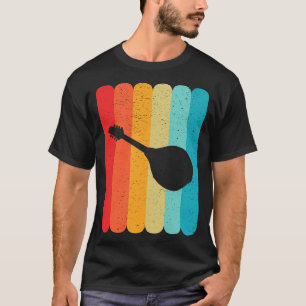 Camiseta Mandolin Lover Silhouette Retro Vintage Lines 70