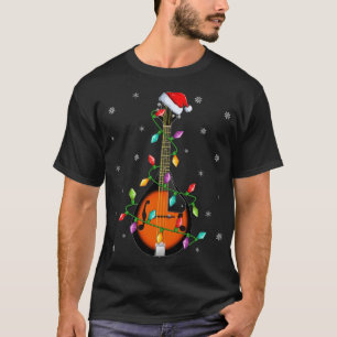 Camiseta Mandolin Lover Xmas Iluminación coincidente con Ma